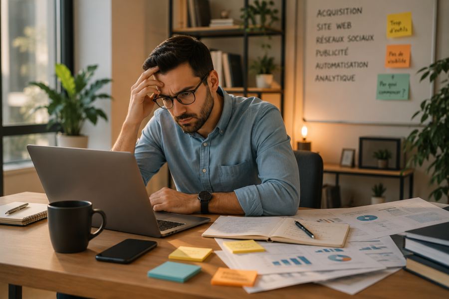 Dirigeant de PME perdu face aux priorités de sa stratégie digitale